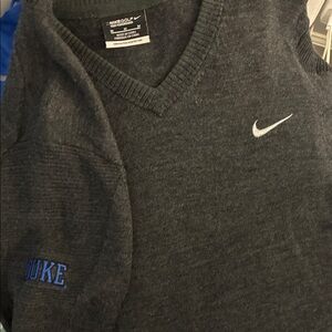 Nike Men's Charcoal V-Neck Sweater